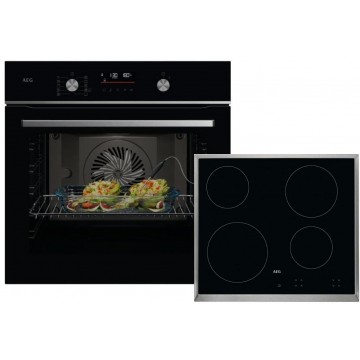 AEG OS6CB531AB + HK624000XB Φούρνος άνω Πάγκου 71lt με Κεραμικές Εστίες Π56εκ. Μαύρος